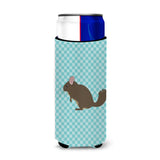 Caroline'S Treasures Chinchilla Blue Check Decorative Can Hugger, Slim, Multicolor