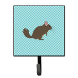 Caroline'S Treasures Chinchilla Blue Check Wall Hook, Small, Multicolor