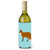 Caroline'S Treasures Red Fox Blue Check Decorative Bottle Hugger, 750 Ml, Multicolor