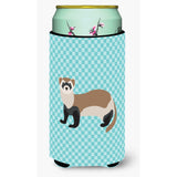 Caroline'S Treasures Ferret Blue Check Decorative Can Hugger, Tall Boy, Multicolor