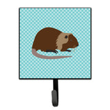 Caroline'S Treasures Coypu Nutria River Rat Blue Check Wall Hook, Small, Multicolor