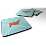 Caroline'S Treasures Toggenburger Goat Blue Check Decorative Coasters, 3.5, Multicolor