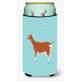Caroline'S Treasures Toggenburger Goat Blue Check Decorative Can Hugger, Tall Boy, Multicolor