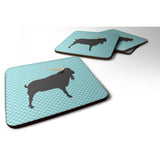 Caroline'S Treasures Verata Goat Blue Check Decorative Coasters, 3.5, Multicolor