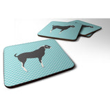 Caroline'S Treasures Black Bengal Goat Blue Check Decorative Coasters, 3.5, Multicolor