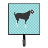 Caroline'S Treasures Black Bengal Goat Blue Check Wall Hook, Small, Multicolor
