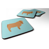 Caroline'S Treasures American Lamancha Goat Blue Check Decorative Coasters, 3.5, Multicolor