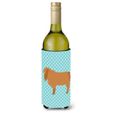 Caroline'S Treasures American Lamancha Goat Blue Check Decorative Bottle Hugger, 750 Ml, Multicolor