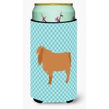Caroline'S Treasures American Lamancha Goat Blue Check Decorative Can Hugger, Tall Boy, Multicolor