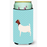 Caroline'S Treasures Boer Goat Blue Check Decorative Can Hugger, Tall Boy, Multicolor