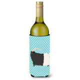 Caroline'S Treasures Welsh Black-Necked Goat Blue Check Decorative Bottle Hugger, 750 Ml, Multicolor