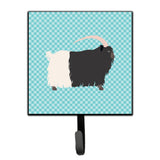 Caroline'S Treasures Welsh Black-Necked Goat Blue Check Wall Hook, Small, Multicolor