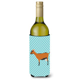 Caroline'S Treasures Oberhasli Goat Blue Check Decorative Bottle Hugger, 750 Ml, Multicolor