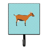 Caroline'S Treasures Oberhasli Goat Blue Check Wall Hook, Small, Multicolor