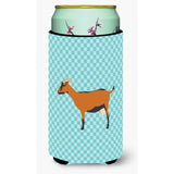 Caroline'S Treasures Oberhasli Goat Blue Check Decorative Can Hugger, Tall Boy, Multicolor