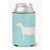 Caroline'S Treasures Saanen Goat Blue Check Decorative Can Hugger, Multicolor