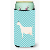 Caroline'S Treasures Saanen Goat Blue Check Decorative Can Hugger, Tall Boy, Multicolor