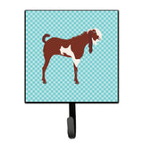 Caroline'S Treasures Jamnapari Goat Blue Check Wall Hook, Small, Multicolor