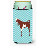 Caroline'S Treasures Jamnapari Goat Blue Check Decorative Can Hugger, Tall Boy, Multicolor