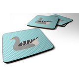 Caroline'S Treasures Pilgrim Goose Blue Check Decorative Coasters, 3.5, Multicolor