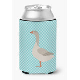 Caroline'S Treasures Steinbacher Goose Blue Check Decorative Can Hugger, Multicolor