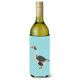 Caroline'S Treasures West Of England Goose Blue Check Decorative Bottle Hugger, 750 Ml, Multicolor
