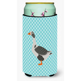 Caroline'S Treasures West Of England Goose Blue Check Decorative Can Hugger, Tall Boy, Multicolor