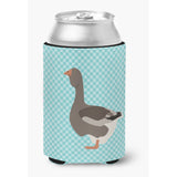 Caroline'S Treasures Toulouse Goose Blue Check Decorative Can Hugger, Multicolor