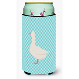 Caroline'S Treasures Roman Goose Blue Check Decorative Can Hugger, Tall Boy, Multicolor