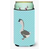 Caroline'S Treasures African Goose Blue Check Decorative Can Hugger, Tall Boy, Multicolor