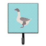 Caroline'S Treasures Buff Grey Back Goose Blue Check Wall Hook, Small, Multicolor