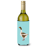 Caroline'S Treasures Pomeranian Rogener Goose Blue Check Decorative Bottle Hugger, 750 Ml, Multicolor