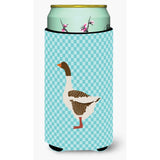 Caroline'S Treasures Pomeranian Rogener Goose Blue Check Decorative Can Hugger, Tall Boy, Multicolor