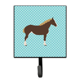 Caroline'S Treasures Percheron Horse Blue Check Wall Hook, Small, Multicolor