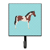 Caroline'S Treasures Pinto Horse Blue Check Wall Hook, Small, Multicolor