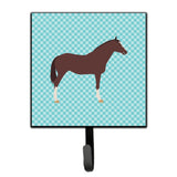Caroline'S Treasures English Thoroughbred Horse Blue Check Wall Hook, Small, Multicolor