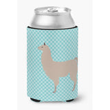 Caroline'S Treasures Llama Blue Check Decorative Can Hugger, Multicolor