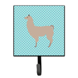 Caroline'S Treasures Llama Blue Check Wall Hook, Small, Multicolor