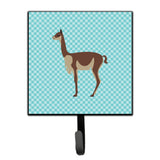 Caroline'S Treasures Vicugna Or Vicuna Blue Check Wall Hook, Small, Multicolor