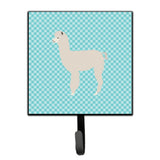 Caroline'S Treasures Alpaca Blue Check Wall Hook, Small, Multicolor