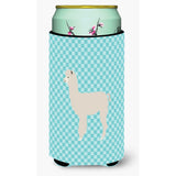 Caroline'S Treasures Alpaca Blue Check Decorative Can Hugger, Tall Boy, Multicolor