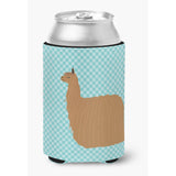 Caroline'S Treasures Alpaca Suri Blue Check Decorative Can Hugger, Multicolor
