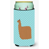 Caroline'S Treasures Alpaca Suri Blue Check Decorative Can Hugger, Tall Boy, Multicolor