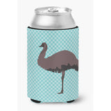 Caroline'S Treasures Emu Blue Check Decorative Can Hugger, Multicolor