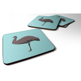 Caroline'S Treasures Emu Blue Check Decorative Coasters, 3.5, Multicolor