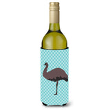 Caroline'S Treasures Emu Blue Check Decorative Bottle Hugger, 750 Ml, Multicolor