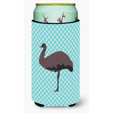 Caroline'S Treasures Emu Blue Check Decorative Can Hugger, Tall Boy, Multicolor