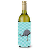 Caroline'S Treasures Rhea Blue Check Decorative Bottle Hugger, 750 Ml, Multicolor