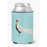Caroline'S Treasures Silver Pheasant Blue Check Decorative Can Hugger, Multicolor