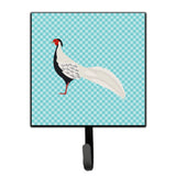 Caroline'S Treasures Silver Pheasant Blue Check Wall Hook, Small, Multicolor